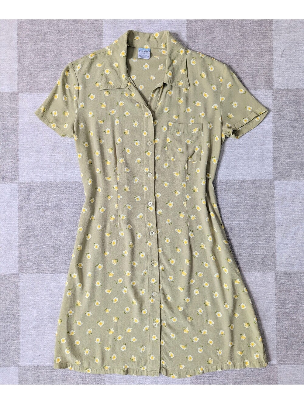 Vintage 90s Old Navy soft grunge floral button front mini dress